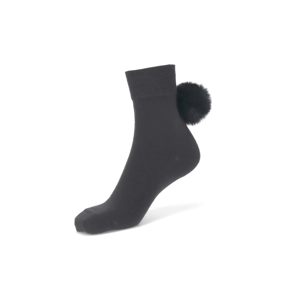 Bunny Tail Pom  Quarter Socks - Image 3