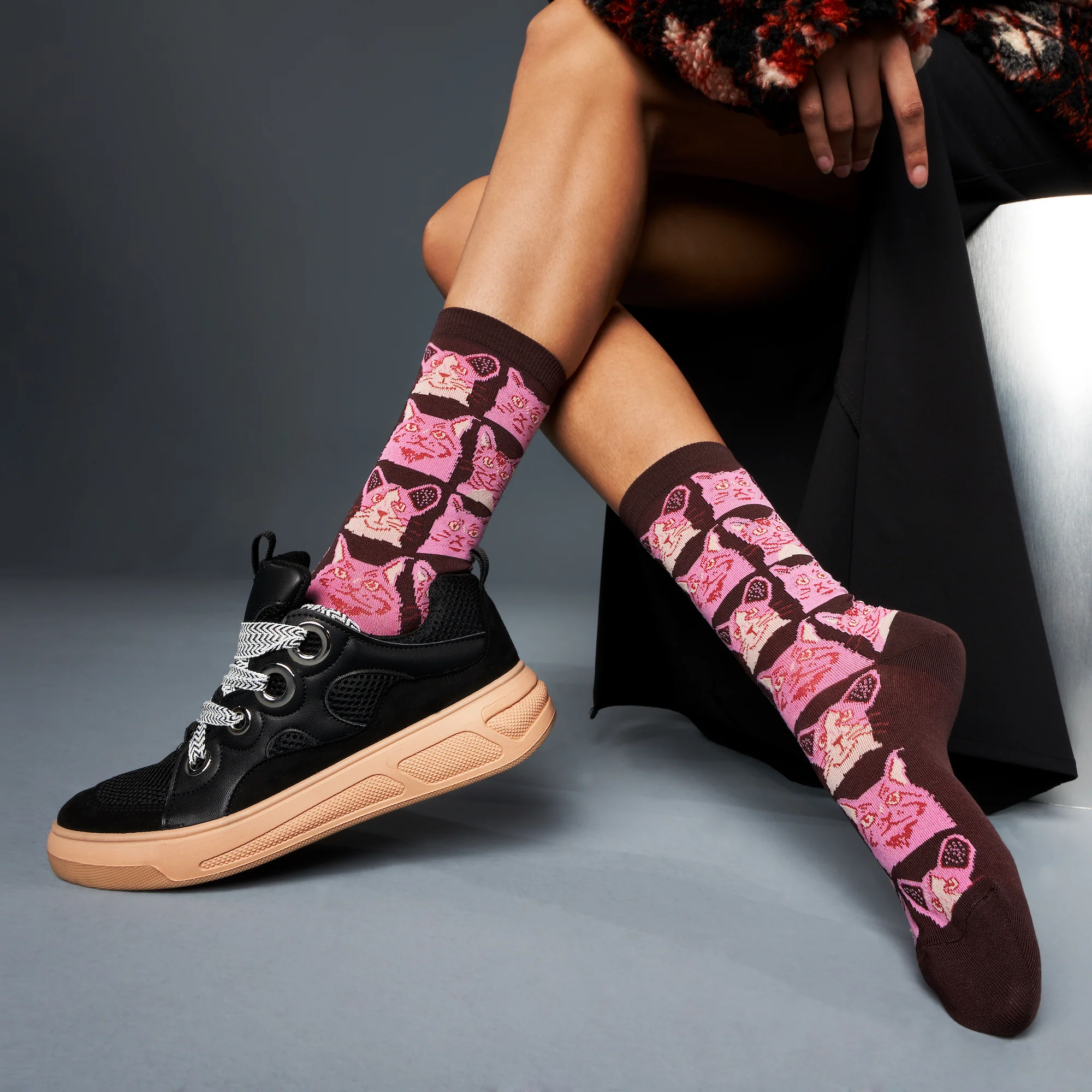 Cat Cotton Crew Socks