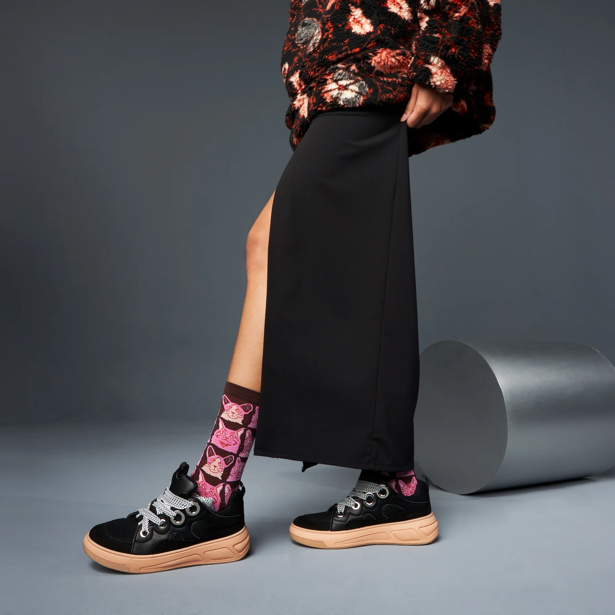 Cat Cotton Crew Socks - Image 2