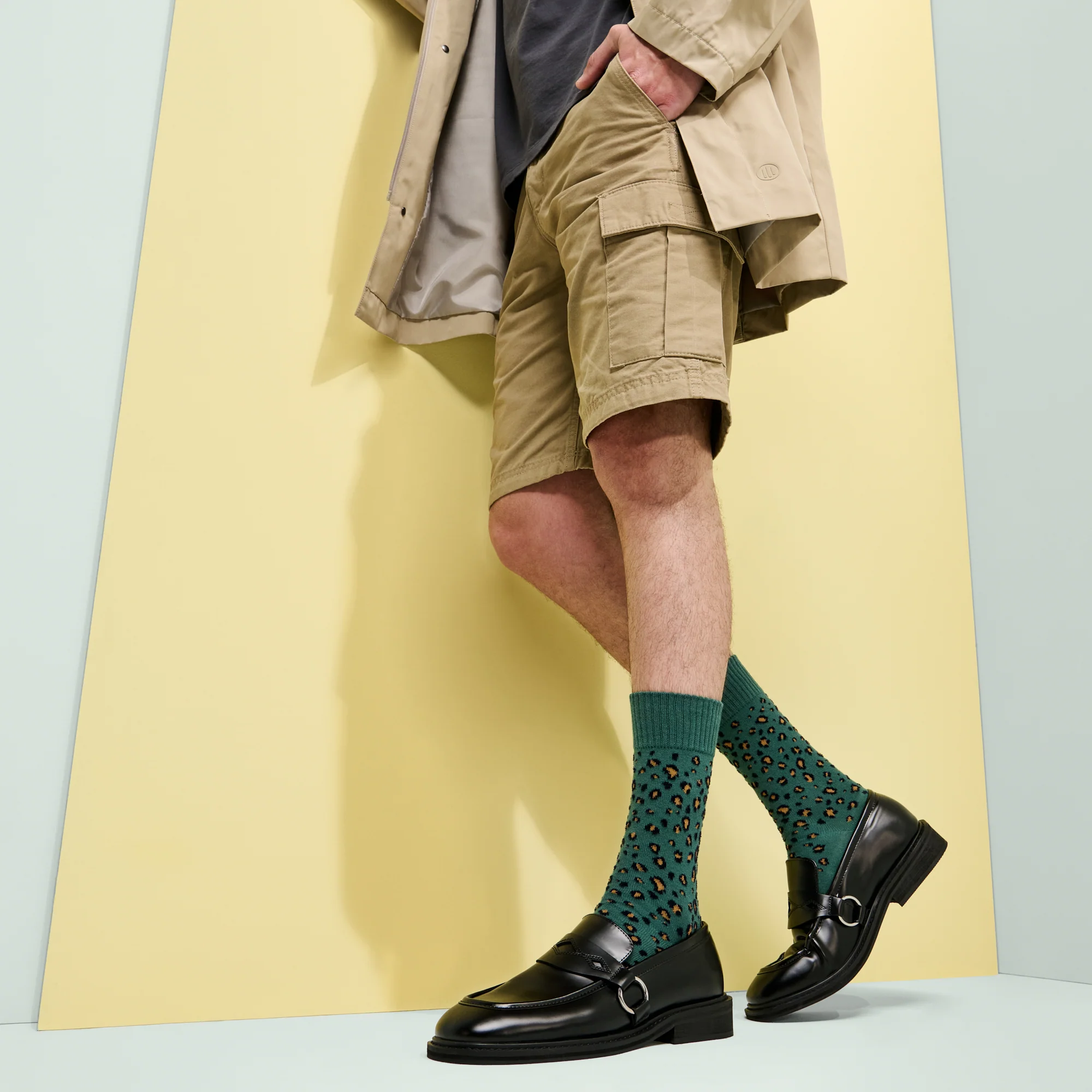 Chenille Cotton Leopard  Crew Socks - Image 2
