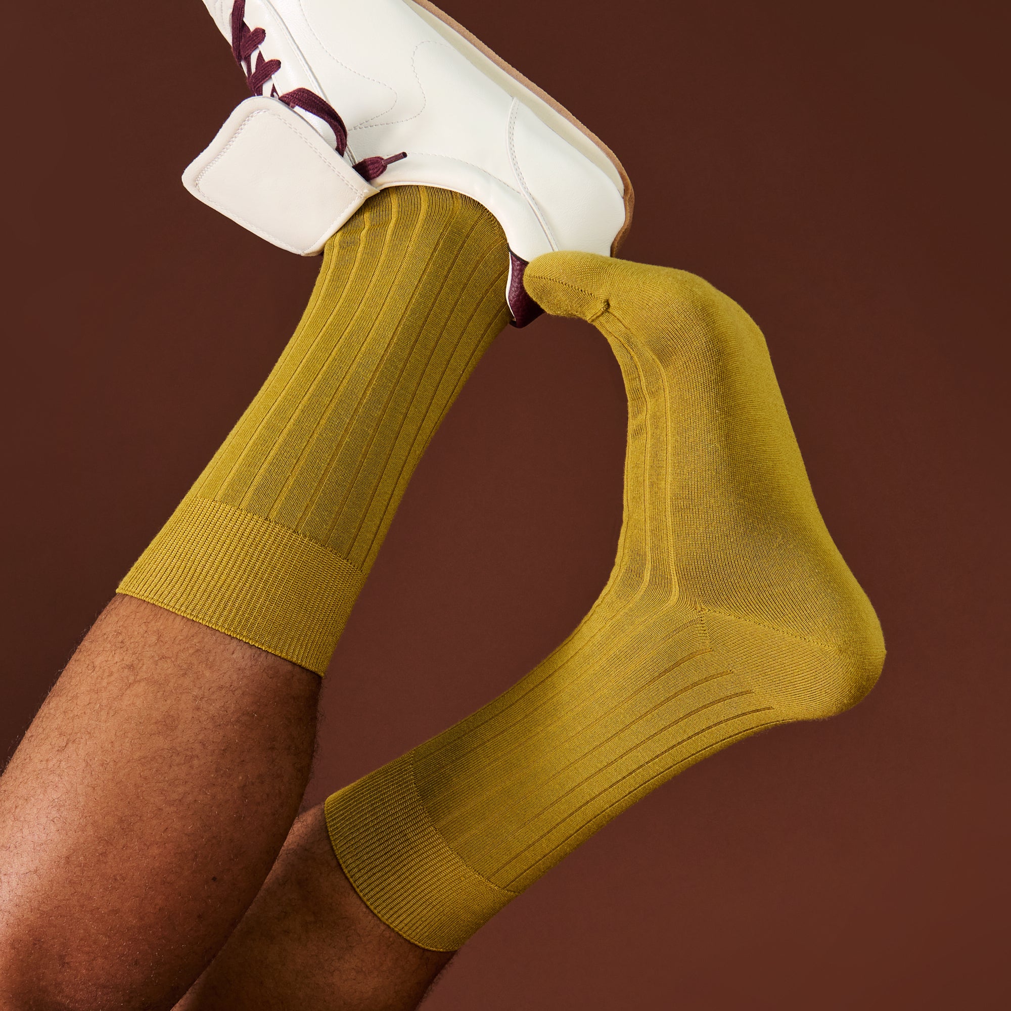 Fine Merino Tri-Stripe Ribbed  Crew Socks - Image 3