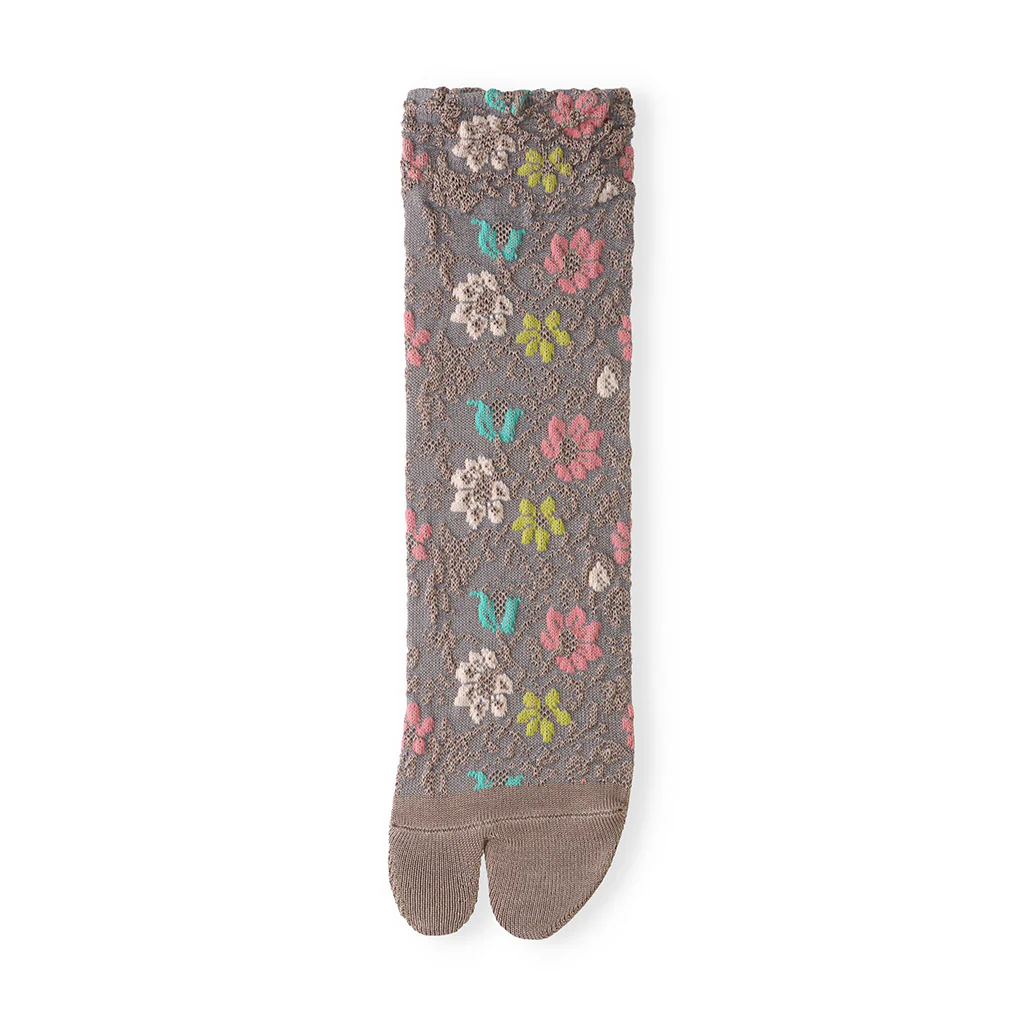 Float Flower Cotton Tabi  Crew Socks - Image 13