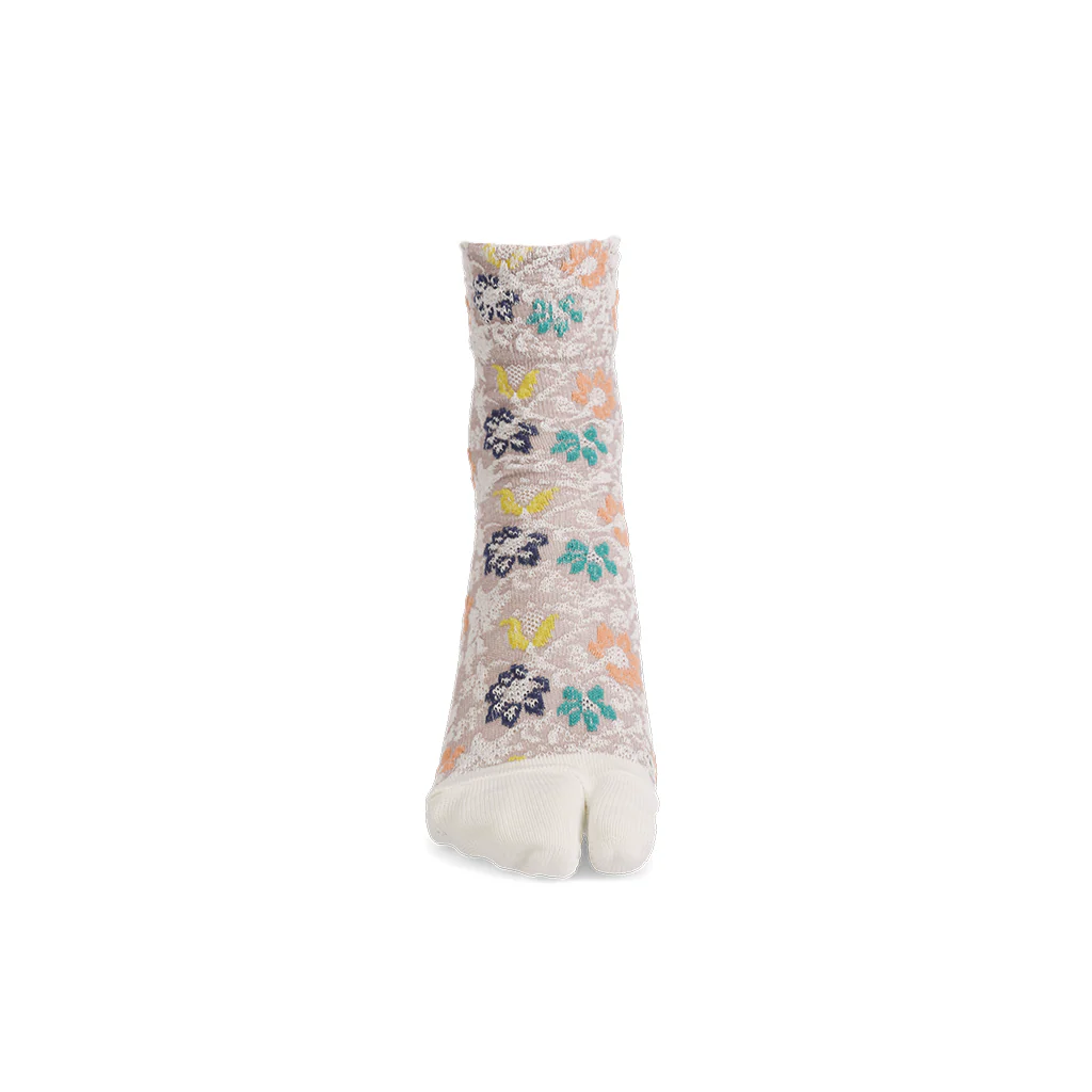 Float Flower Cotton Tabi  Crew Socks - Image 5
