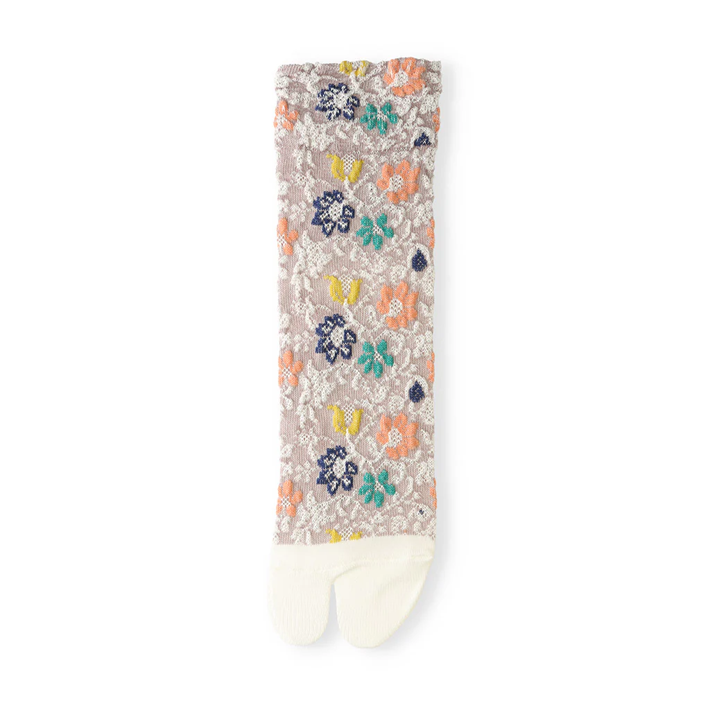 Float Flower Cotton Tabi  Crew Socks - Image 7