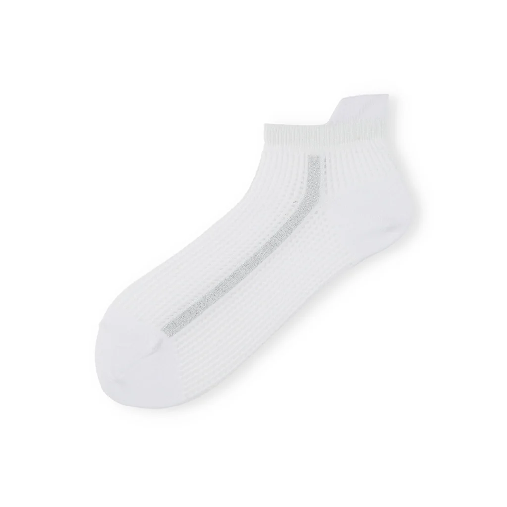 Glitter Line Cotton Mesh  Ankle Socks - Image 4