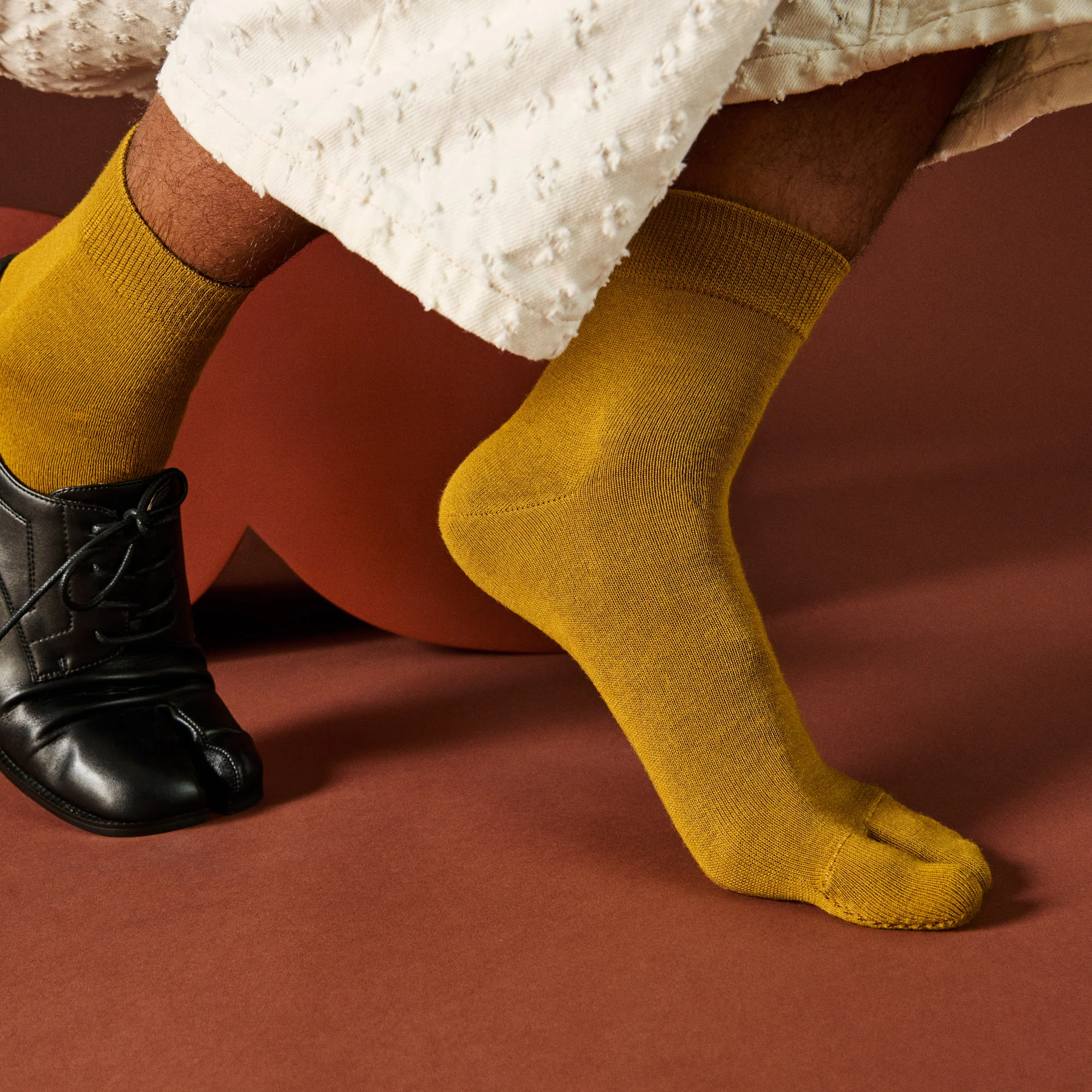 Heathered Merino Tabi  Quarter Socks