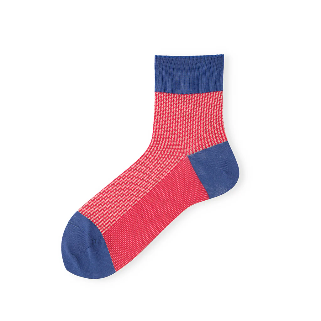 Houndstooth Silky Cotton  Quarter Socks - Image 4