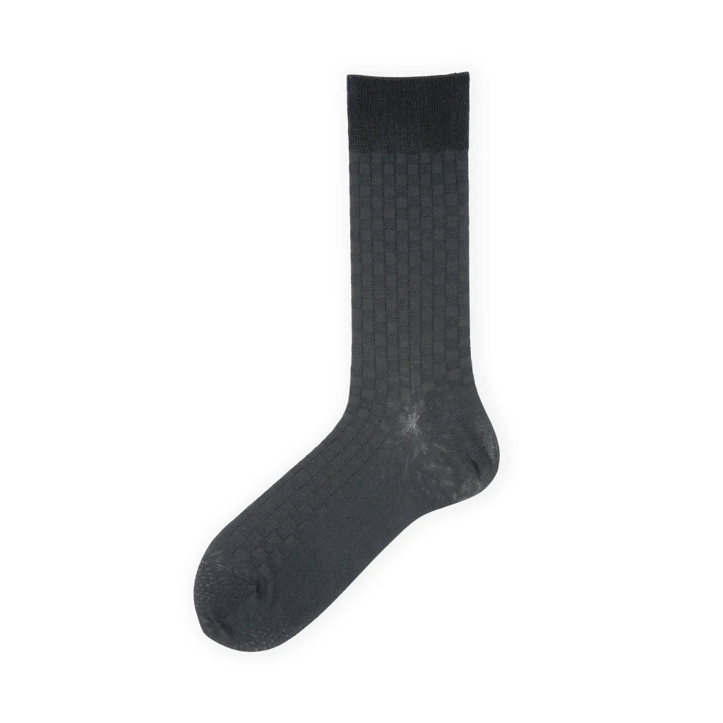 Ichimatsu Links-Knit Cotton  Crew Socks - Image 3