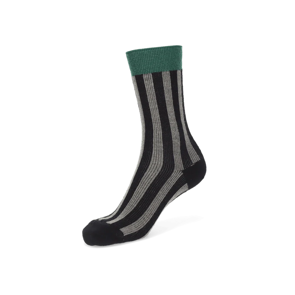 Jacquard Stripe Merino  Crew Socks - Image 4