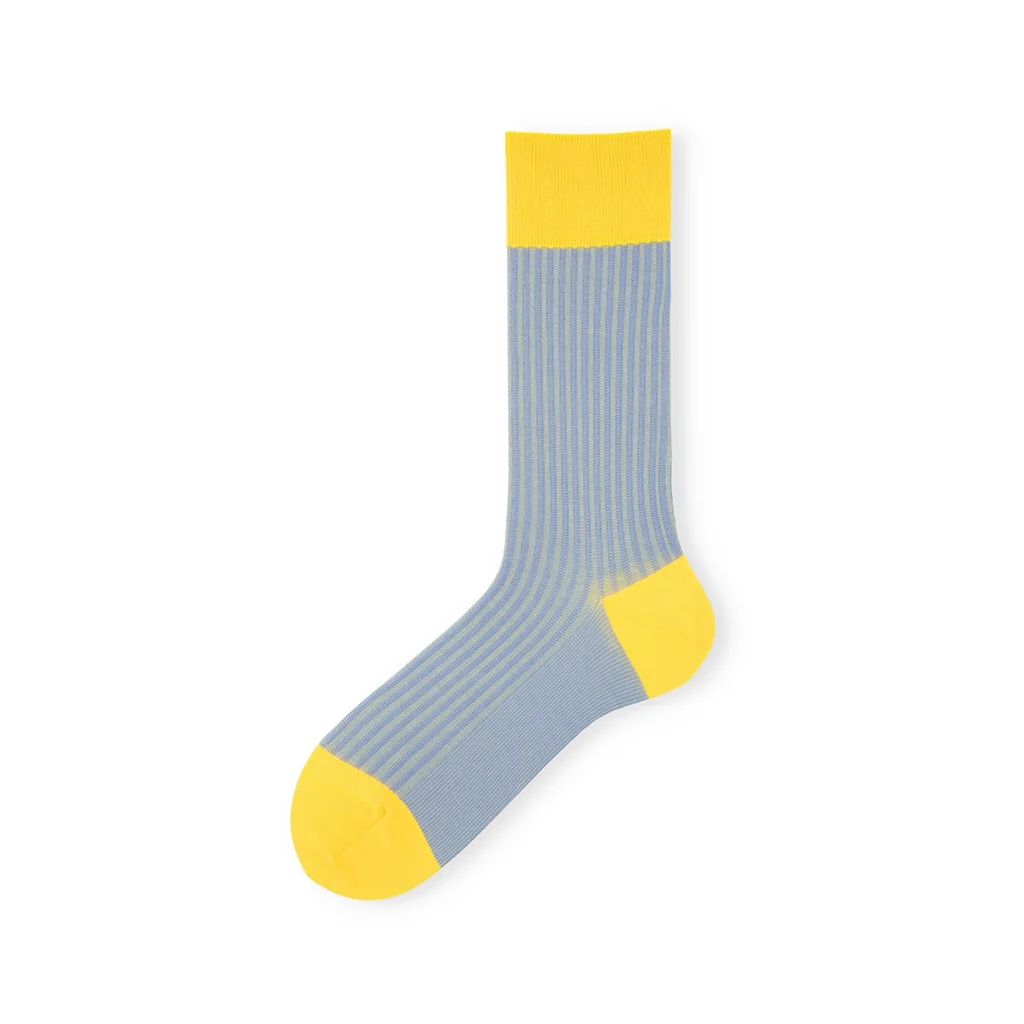 Striped Silky Cotton  Crew Socks - Image 7