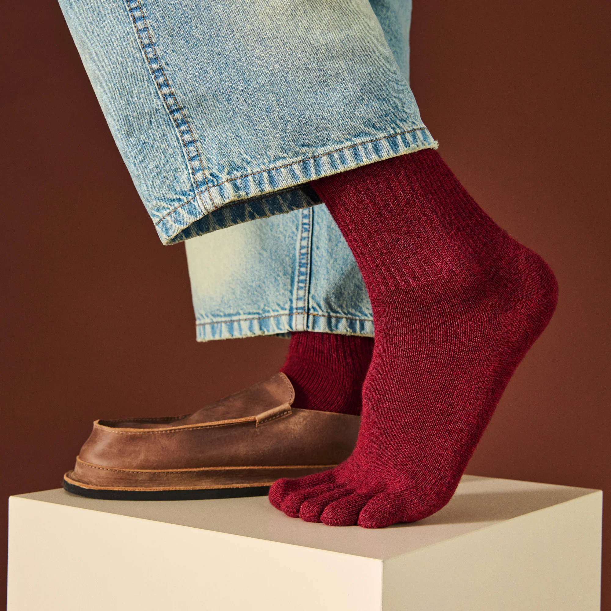 Loose-Fit Merino Toe  Crew Socks