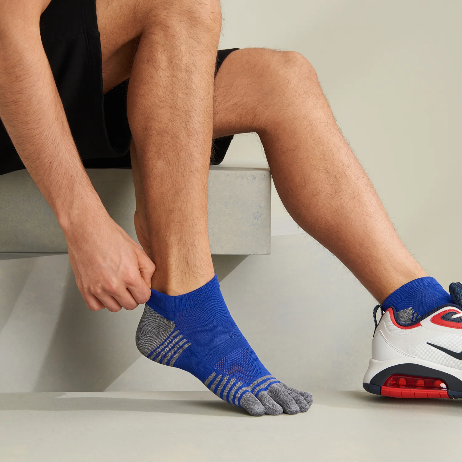 Super Fit Grip Run  Toe Socks