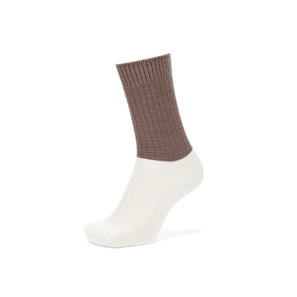 Merino Waffle Ankle x Cotton Foot  Crew Socks - Image 5