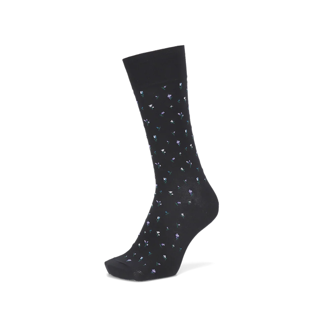 Micro Floral Supima Cotton  Crew Socks - Image 3