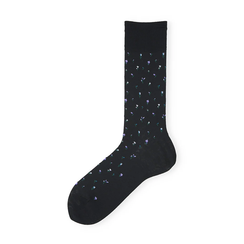 Micro Floral Supima Cotton  Crew Socks - Image 4
