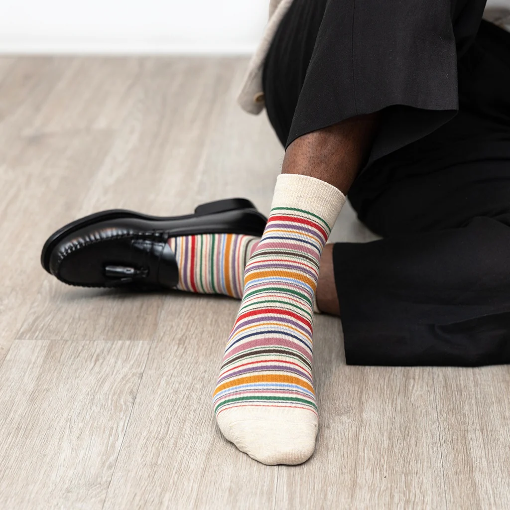 Racing Stripe Cotton  Quarter Socks
