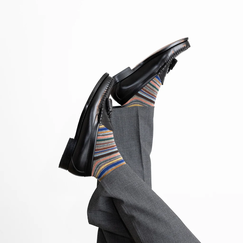 Racing Stripe Cotton  Quarter Socks - Image 2