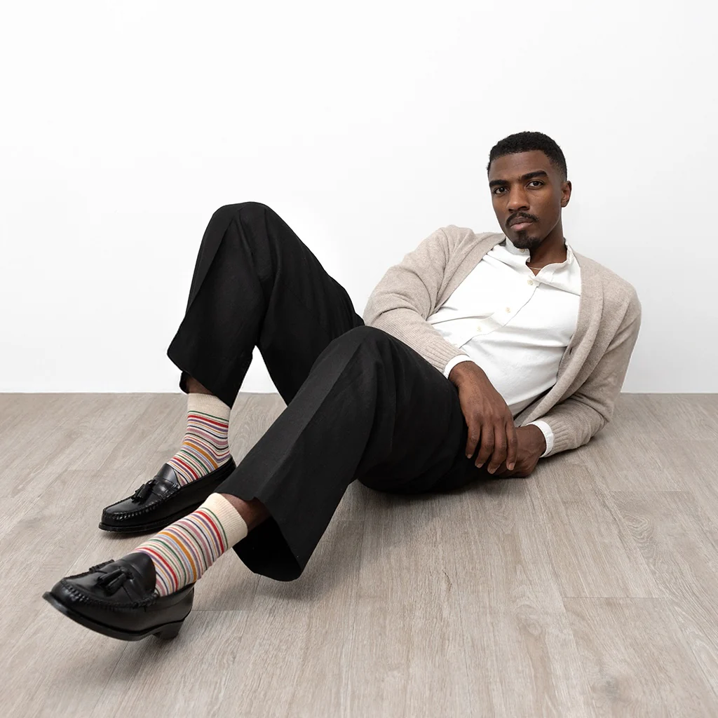 Racing Stripe Cotton  Quarter Socks - Image 4