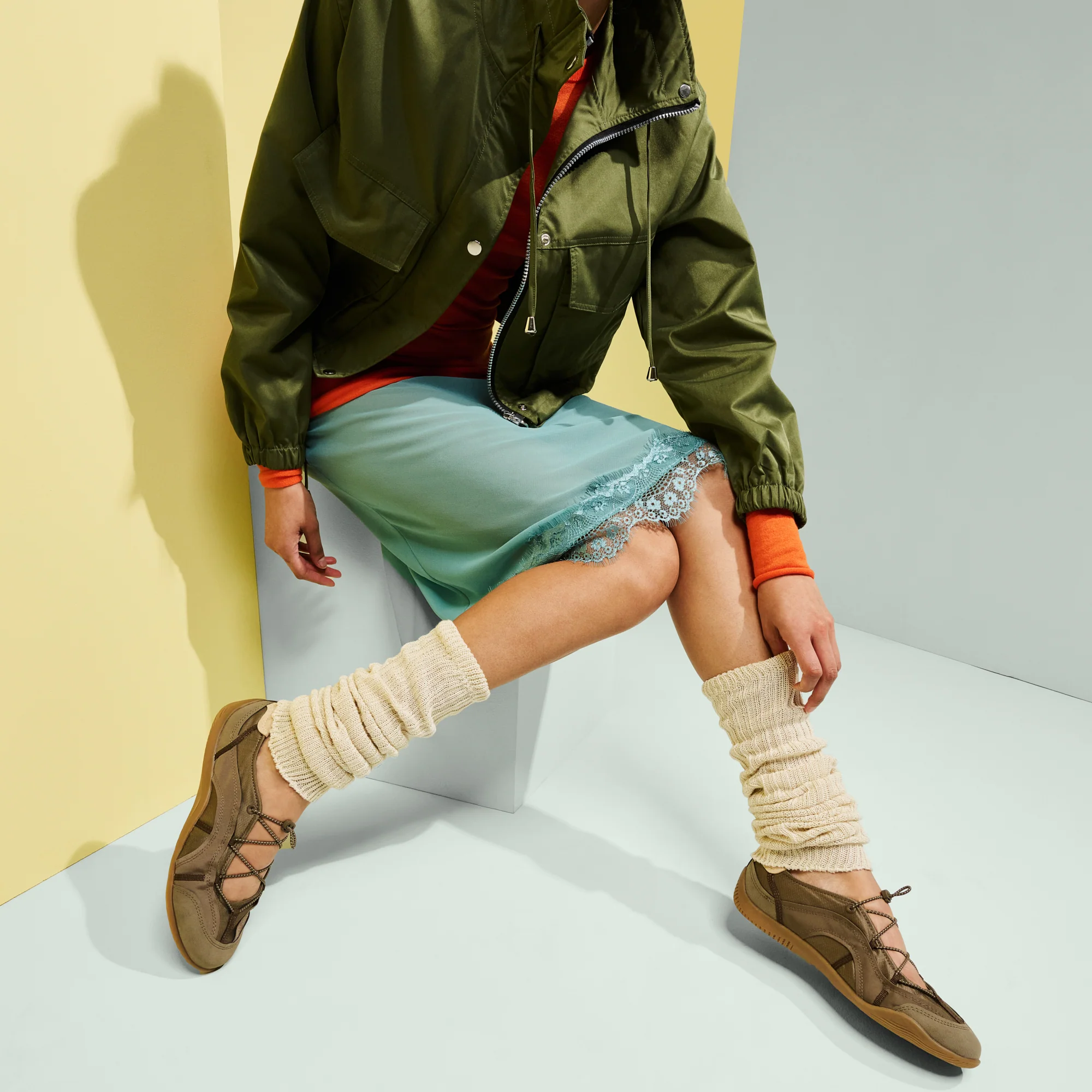 Ribbed Cotton  Leg Warmers - Image 2
