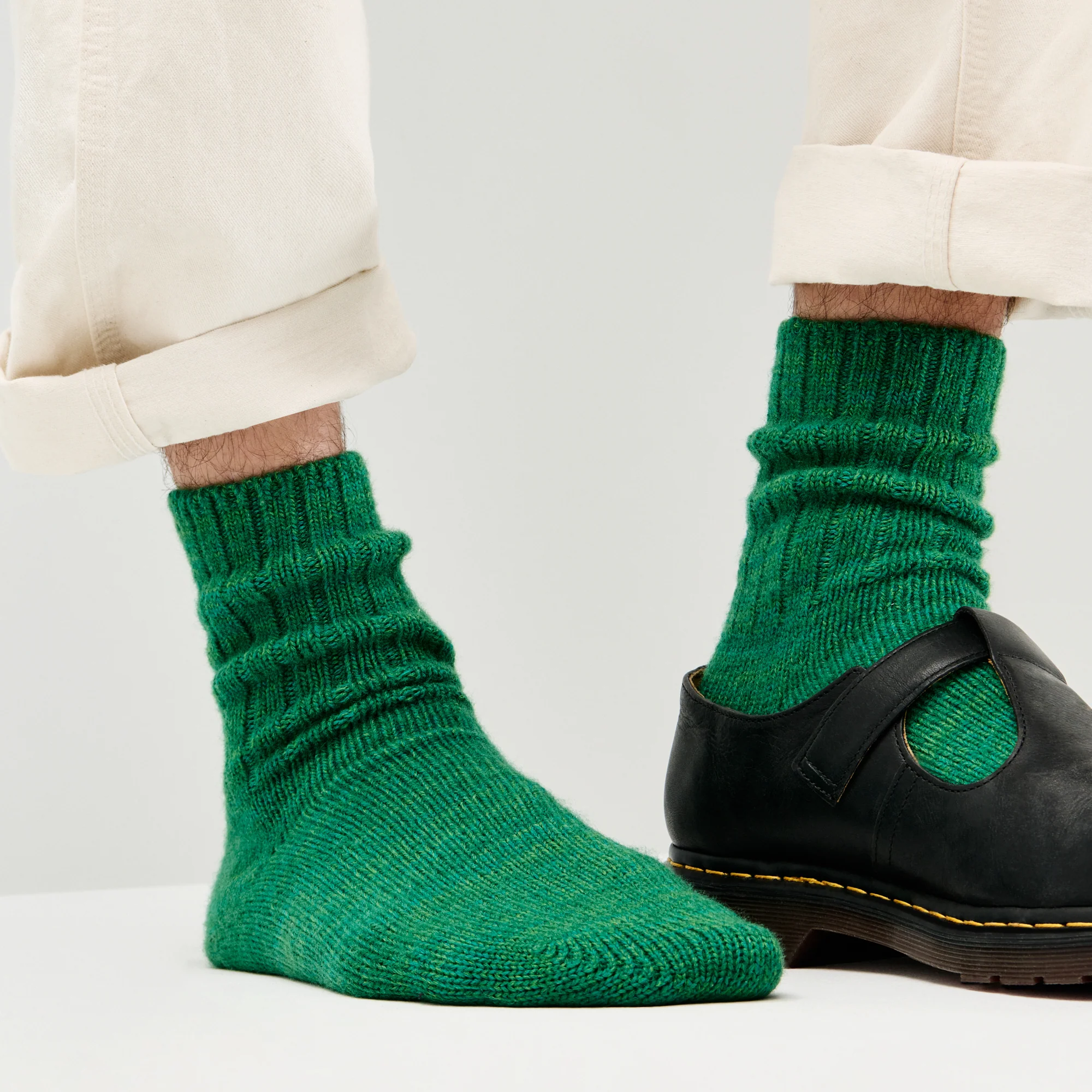 Ribbed Merino  Crew Socks