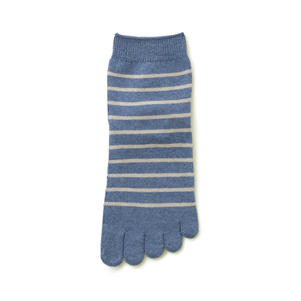 Striped Cotton Toe  Quarter Socks - Image 10