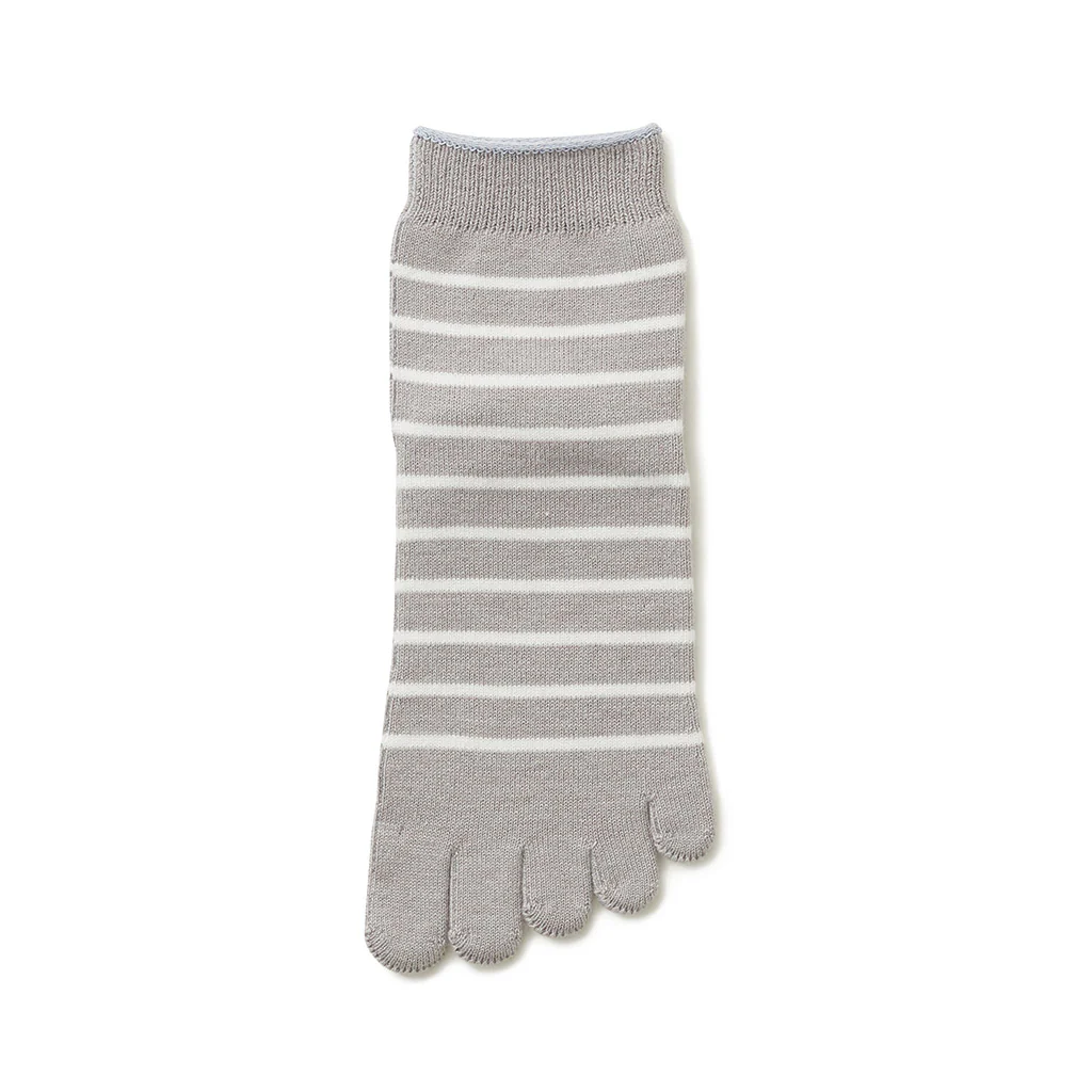 Striped Cotton Toe  Quarter Socks - Image 5