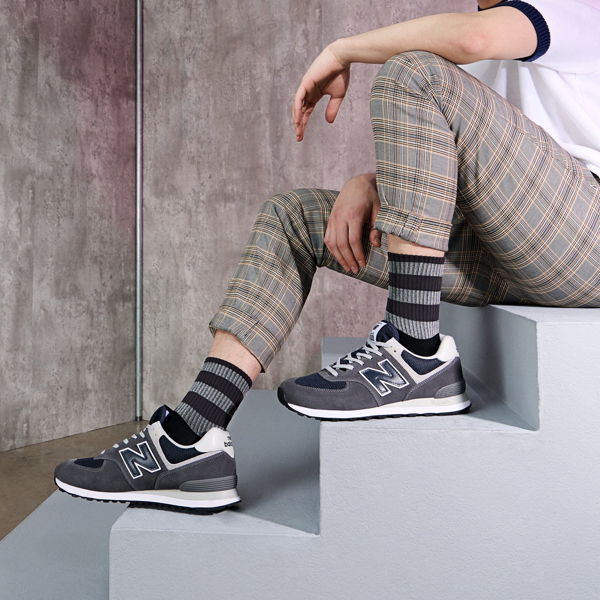 Striped Reflector  Crew Socks - Image 4