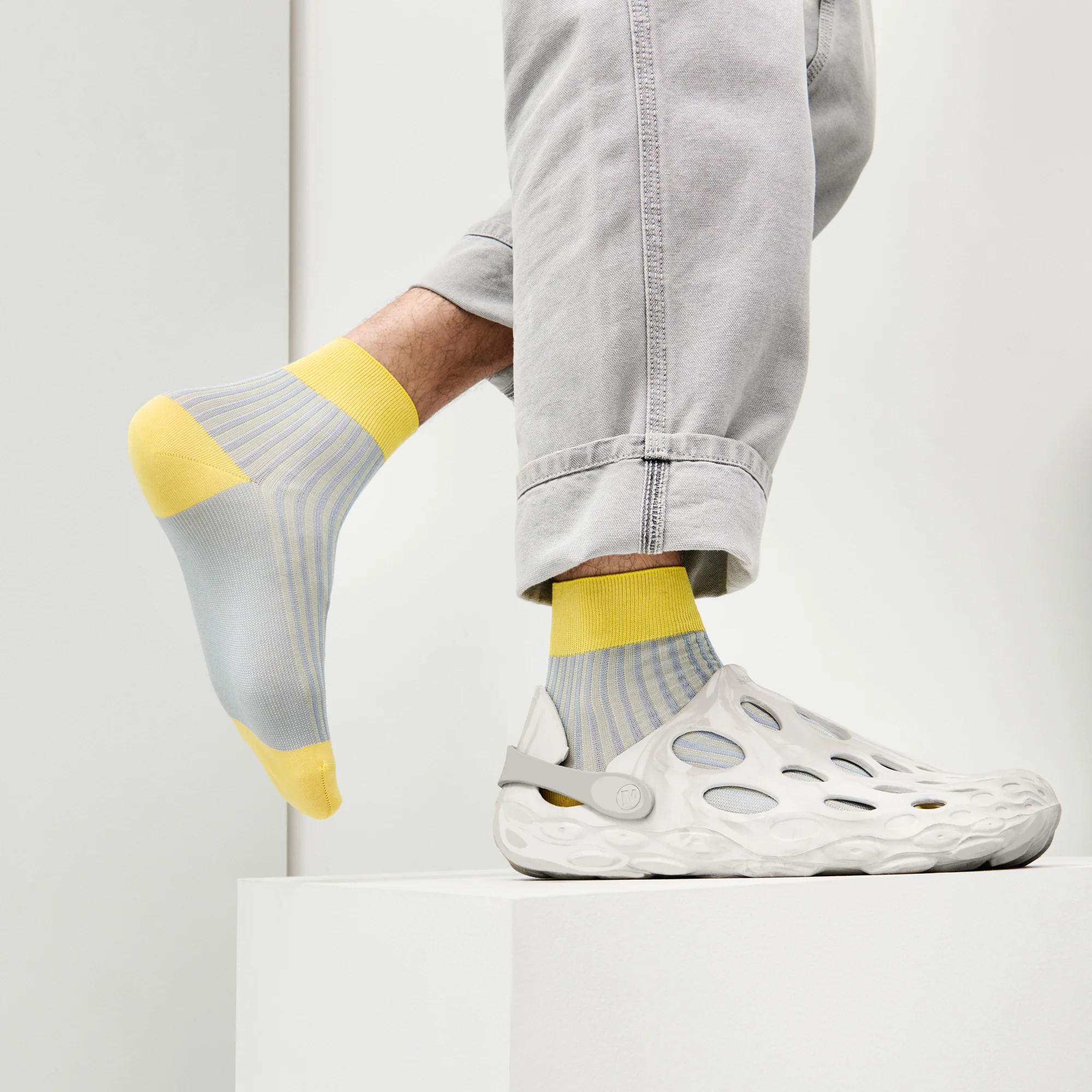 Striped Silky Cotton  Quarter Socks