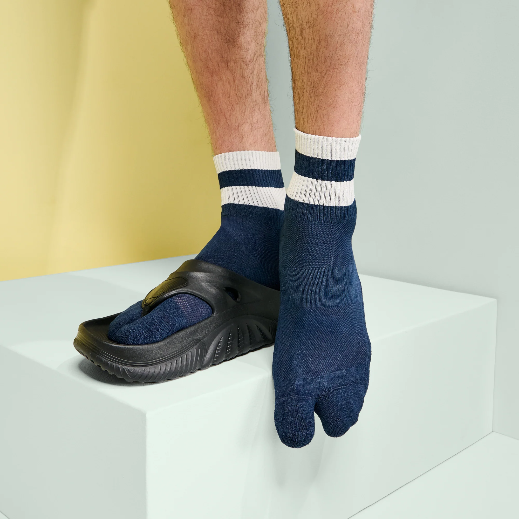 Striped Washi Tabi  Quarter Socks