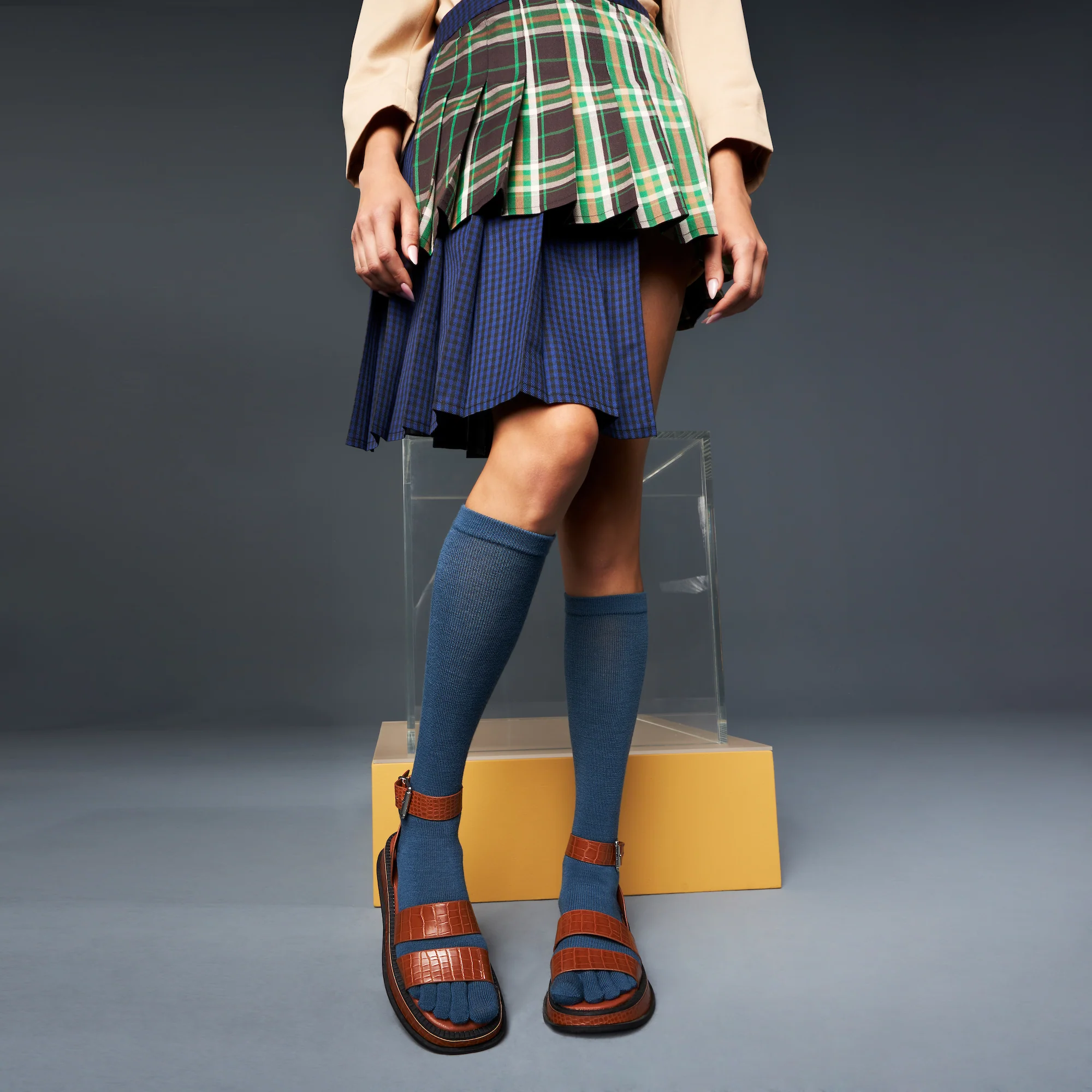 Super Extra Fine Merino Wool  Toe Knee-High Socks - Image 2