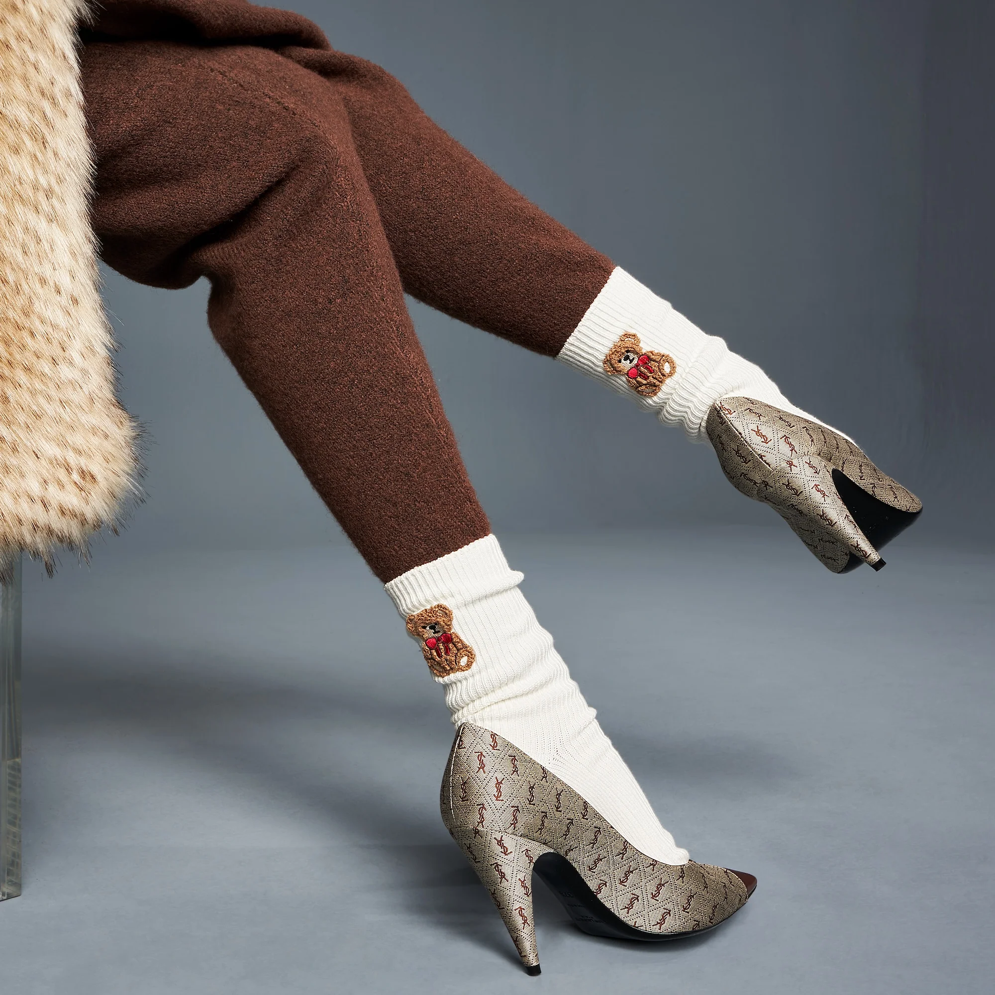 Teddy Bear Cotton  Crew Socks - Image 2