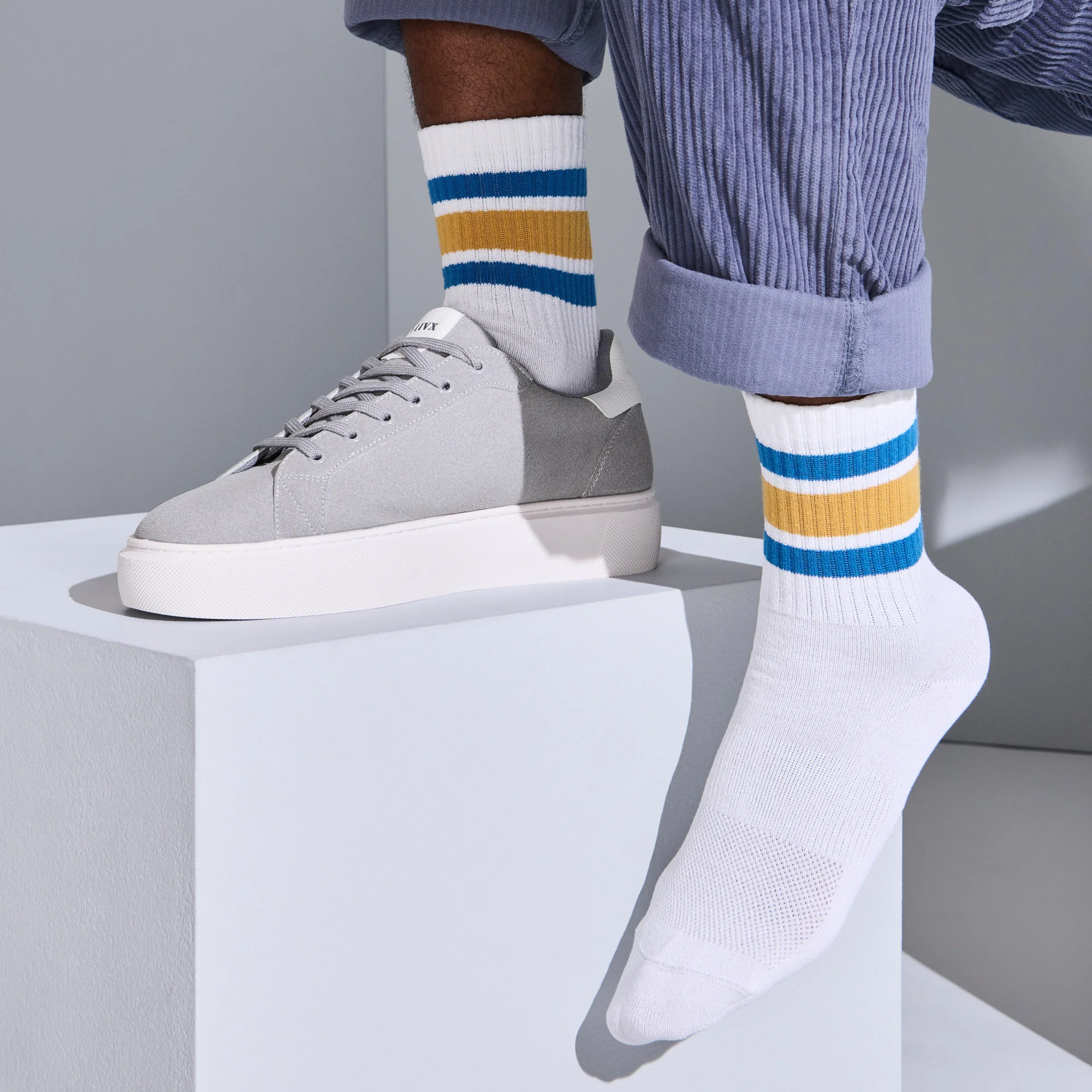 Sandwich-Stripes Washi  Crew Socks